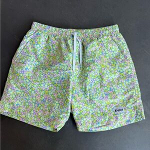 Kulani Men's Floral Swim Trunks, Size Medium, 5.5” Inseam
